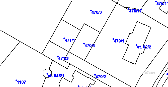 Parcela st. 470/4 v KÚ Podhůří-Harta, Katastrální mapa