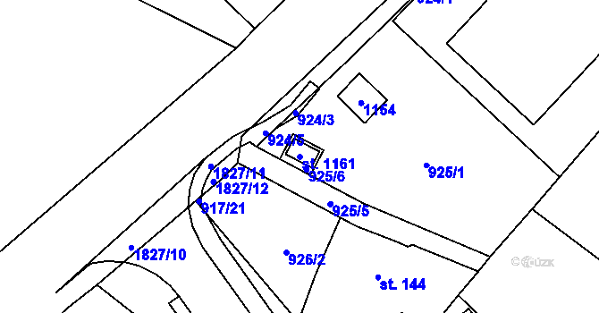 Parcela st. 1161 v KÚ Podhůří-Harta, Katastrální mapa