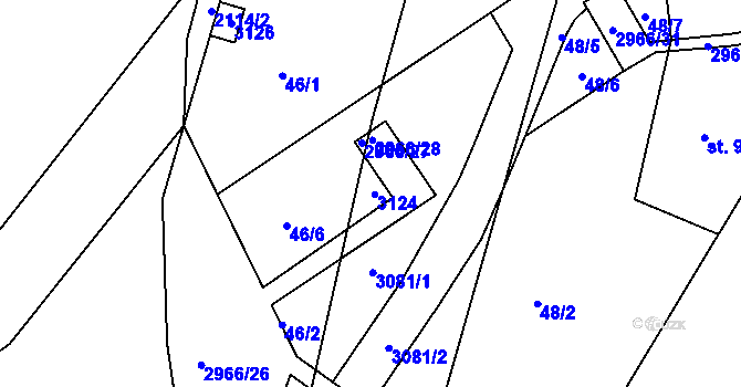 Parcela st. 90/8 v KÚ Hořejší Vrchlabí, Katastrální mapa
