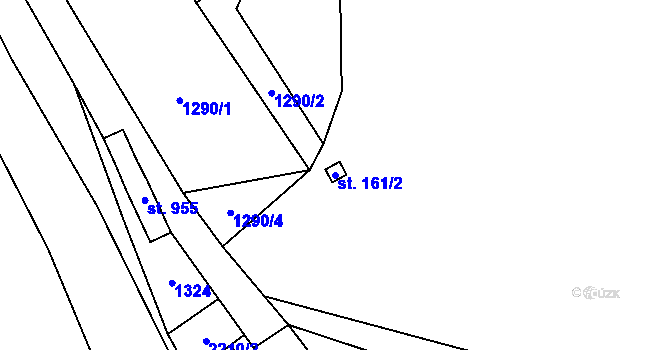 Parcela st. 161/2 v KÚ Hořejší Vrchlabí, Katastrální mapa