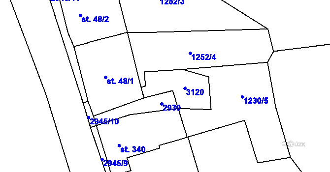 Parcela st. 167 v KÚ Hořejší Vrchlabí, Katastrální mapa