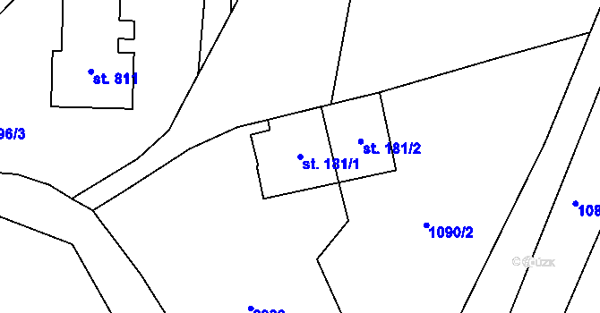Parcela st. 181/1 v KÚ Hořejší Vrchlabí, Katastrální mapa