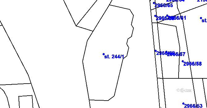 Parcela st. 244/1 v KÚ Hořejší Vrchlabí, Katastrální mapa