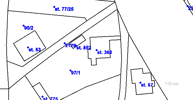 Parcela st. 368 v KÚ Hořejší Vrchlabí, Katastrální mapa