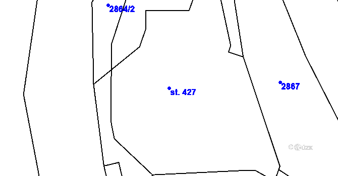 Parcela st. 427 v KÚ Hořejší Vrchlabí, Katastrální mapa