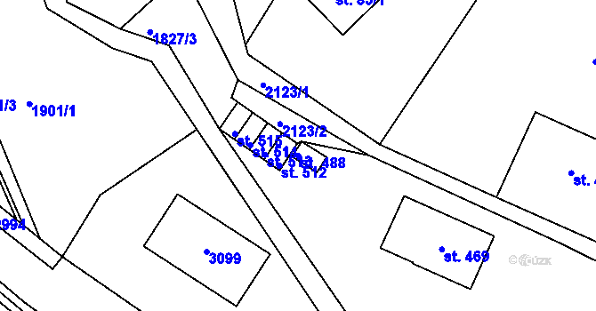 Parcela st. 488 v KÚ Hořejší Vrchlabí, Katastrální mapa