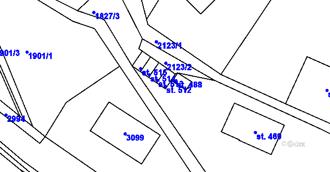 Parcela st. 512 v KÚ Hořejší Vrchlabí, Katastrální mapa