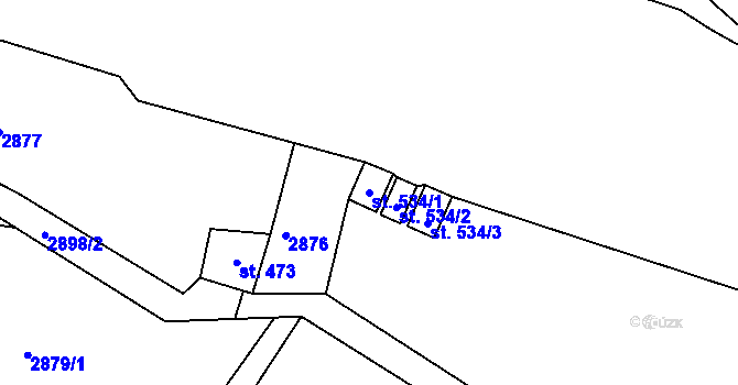 Parcela st. 534/1 v KÚ Hořejší Vrchlabí, Katastrální mapa