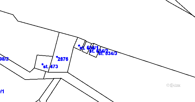 Parcela st. 534/3 v KÚ Hořejší Vrchlabí, Katastrální mapa