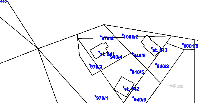 Parcela st. 541 v KÚ Hořejší Vrchlabí, Katastrální mapa