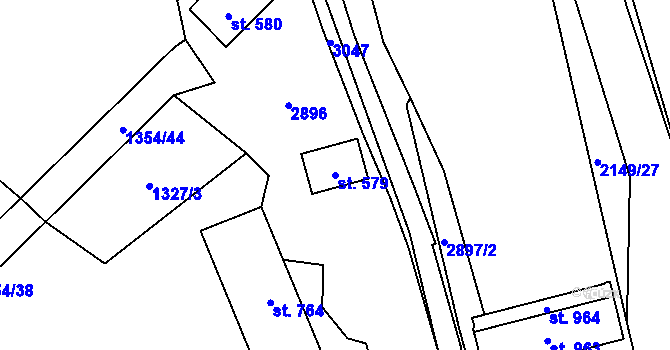Parcela st. 579 v KÚ Hořejší Vrchlabí, Katastrální mapa