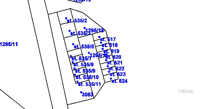 Parcela st. 620 v KÚ Hořejší Vrchlabí, Katastrální mapa