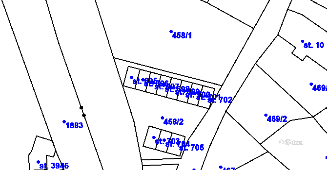 Parcela st. 698 v KÚ Hořejší Vrchlabí, Katastrální mapa