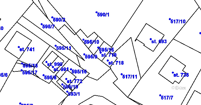 Parcela st. 719 v KÚ Hořejší Vrchlabí, Katastrální mapa