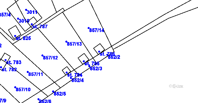 Parcela st. 786 v KÚ Hořejší Vrchlabí, Katastrální mapa