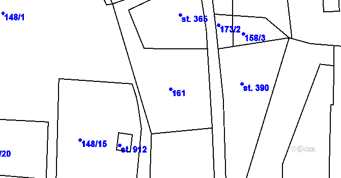 Parcela st. 161 v KÚ Hořejší Vrchlabí, Katastrální mapa
