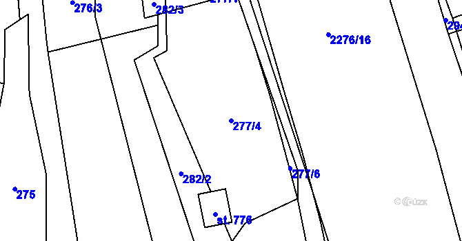 Parcela st. 277/4 v KÚ Hořejší Vrchlabí, Katastrální mapa