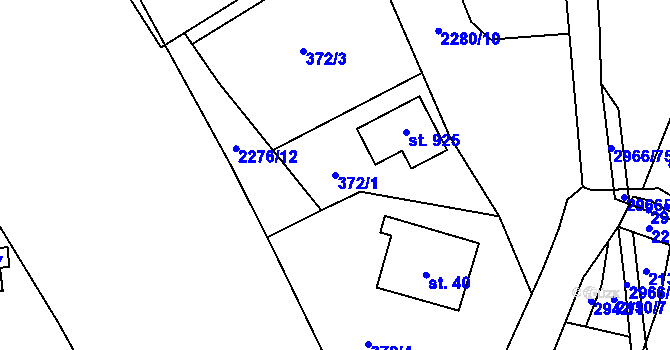 Parcela st. 372/1 v KÚ Hořejší Vrchlabí, Katastrální mapa