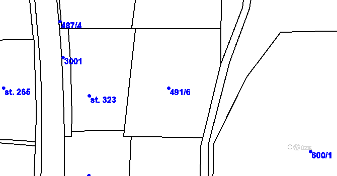 Parcela st. 491/6 v KÚ Hořejší Vrchlabí, Katastrální mapa
