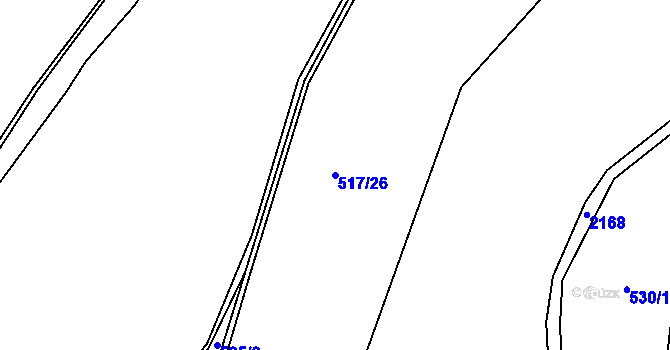 Parcela st. 517/26 v KÚ Hořejší Vrchlabí, Katastrální mapa