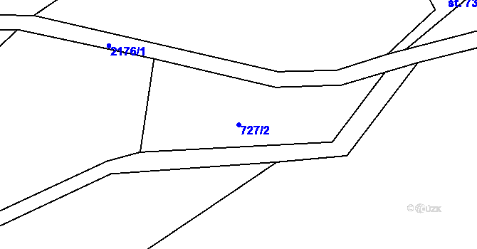 Parcela st. 727/2 v KÚ Hořejší Vrchlabí, Katastrální mapa