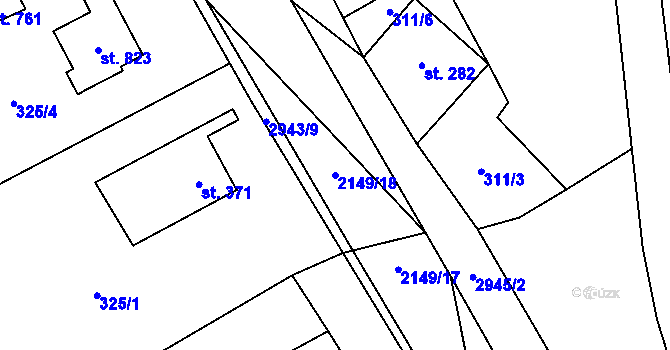 Parcela st. 2149/18 v KÚ Hořejší Vrchlabí, Katastrální mapa