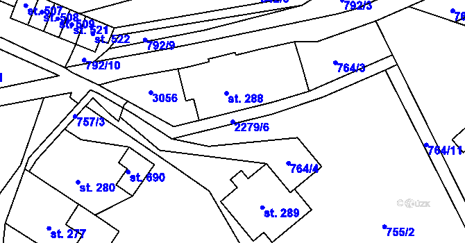 Parcela st. 2279/6 v KÚ Hořejší Vrchlabí, Katastrální mapa