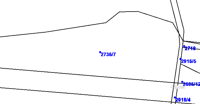 Parcela st. 2736/7 v KÚ Hořejší Vrchlabí, Katastrální mapa
