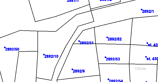 Parcela st. 2892/51 v KÚ Hořejší Vrchlabí, Katastrální mapa