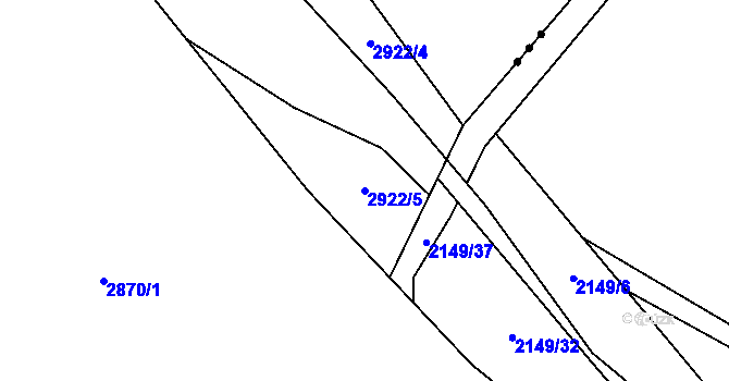 Parcela st. 2922/5 v KÚ Hořejší Vrchlabí, Katastrální mapa