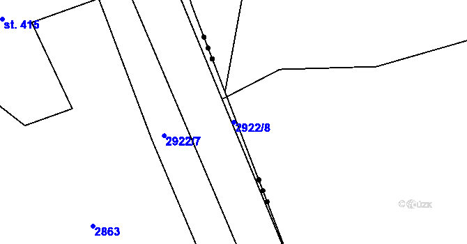 Parcela st. 2922/8 v KÚ Hořejší Vrchlabí, Katastrální mapa