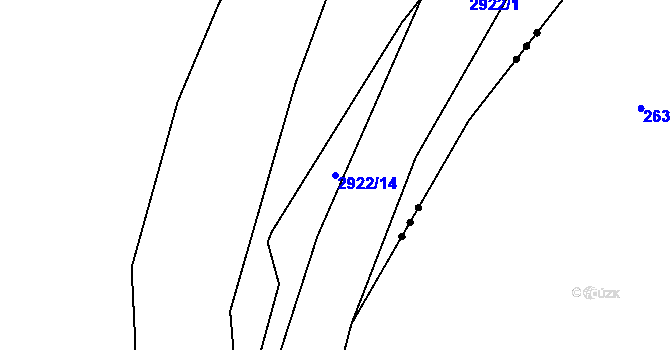 Parcela st. 2922/14 v KÚ Hořejší Vrchlabí, Katastrální mapa