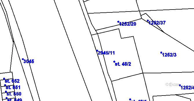 Parcela st. 2945/11 v KÚ Hořejší Vrchlabí, Katastrální mapa