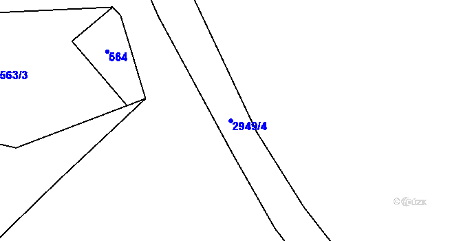 Parcela st. 2949/4 v KÚ Hořejší Vrchlabí, Katastrální mapa