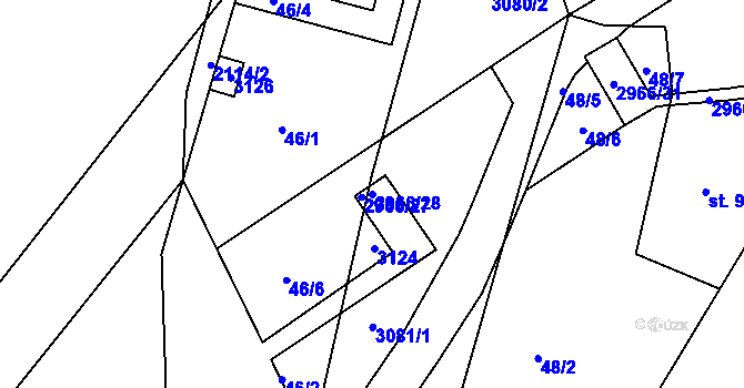 Parcela st. 2966/28 v KÚ Hořejší Vrchlabí, Katastrální mapa