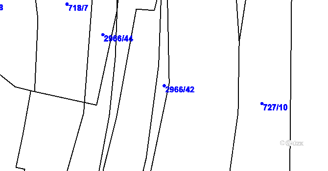 Parcela st. 2966/42 v KÚ Hořejší Vrchlabí, Katastrální mapa