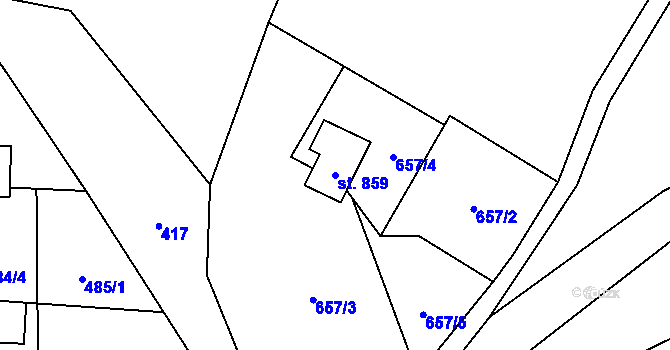 Parcela st. 859 v KÚ Hořejší Vrchlabí, Katastrální mapa