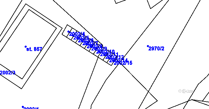 Parcela st. 2002/12 v KÚ Hořejší Vrchlabí, Katastrální mapa