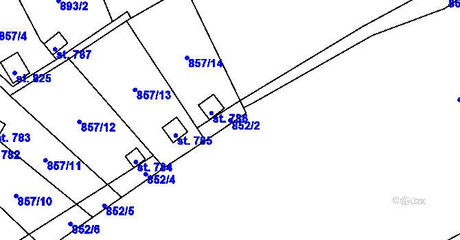 Parcela st. 852/2 v KÚ Hořejší Vrchlabí, Katastrální mapa