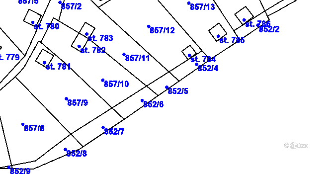Parcela st. 852/5 v KÚ Hořejší Vrchlabí, Katastrální mapa