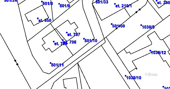 Parcela st. 501/29 v KÚ Hořejší Vrchlabí, Katastrální mapa