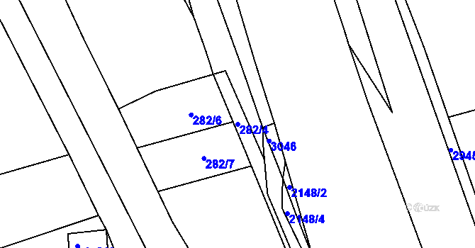 Parcela st. 282/4 v KÚ Hořejší Vrchlabí, Katastrální mapa