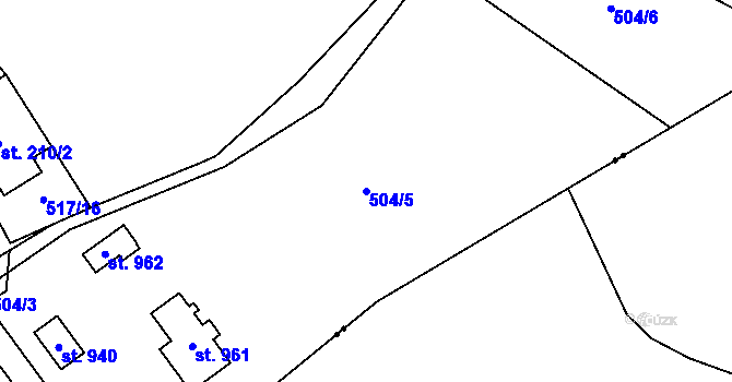 Parcela st. 504/5 v KÚ Hořejší Vrchlabí, Katastrální mapa