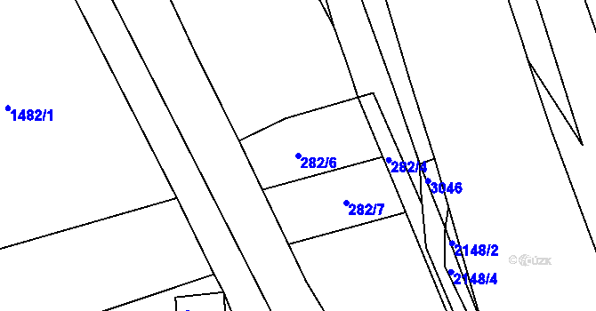 Parcela st. 282/6 v KÚ Hořejší Vrchlabí, Katastrální mapa