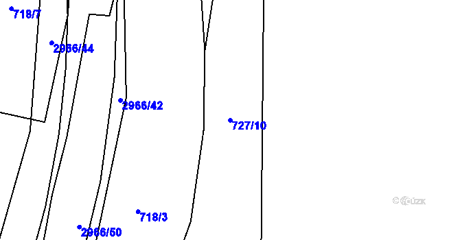 Parcela st. 727/10 v KÚ Hořejší Vrchlabí, Katastrální mapa