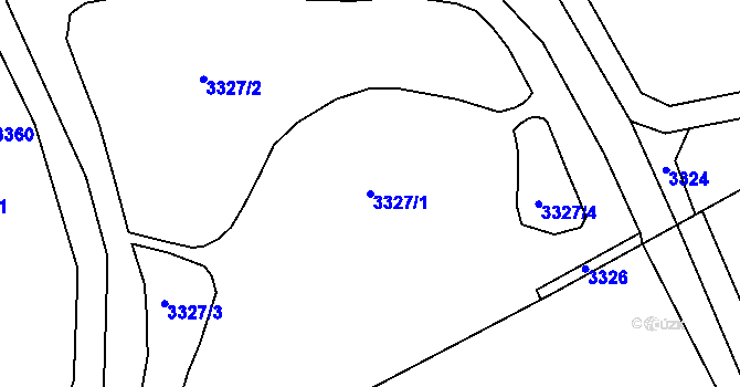 Parcela st. 3327/1 v KÚ Vrchoslavice, Katastrální mapa