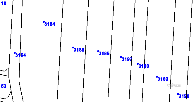 Parcela st. 3186 v KÚ Vrchoslavice, Katastrální mapa