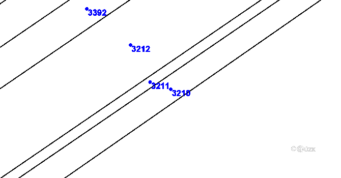 Parcela st. 3210 v KÚ Vrchoslavice, Katastrální mapa