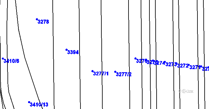Parcela st. 3277 v KÚ Vrchoslavice, Katastrální mapa
