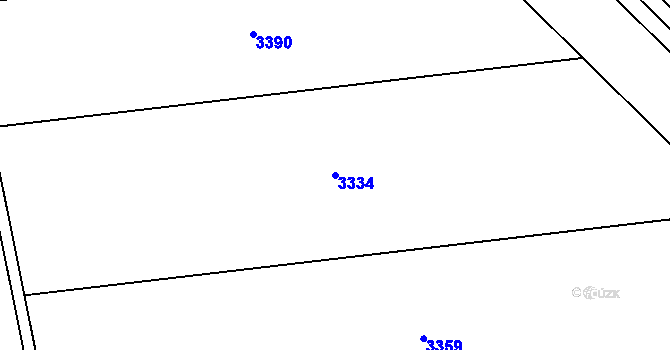 Parcela st. 3334 v KÚ Vrchoslavice, Katastrální mapa